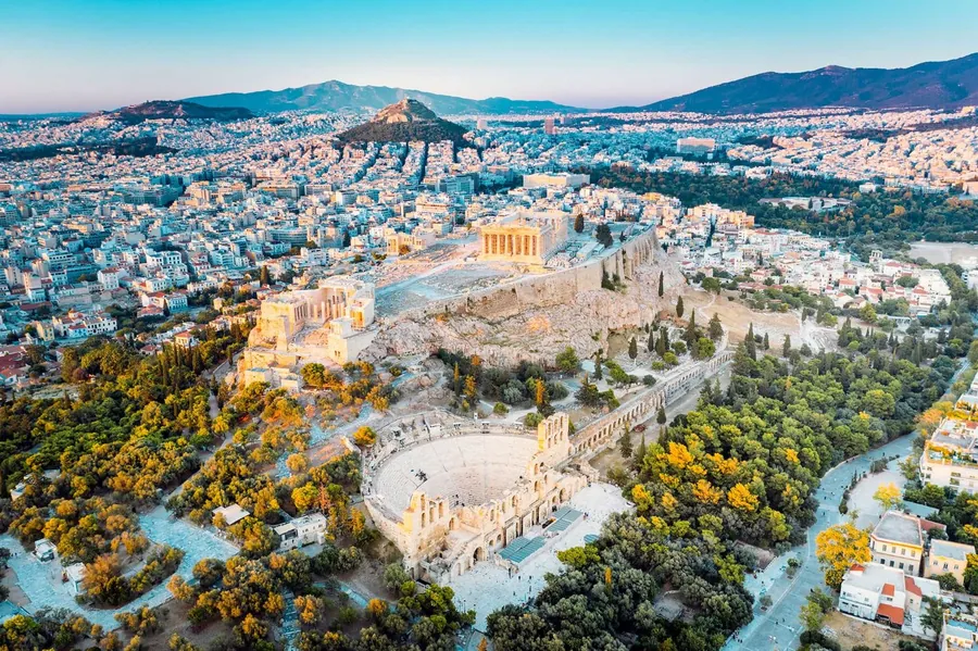 The Acropolis and the centre of Athens from above