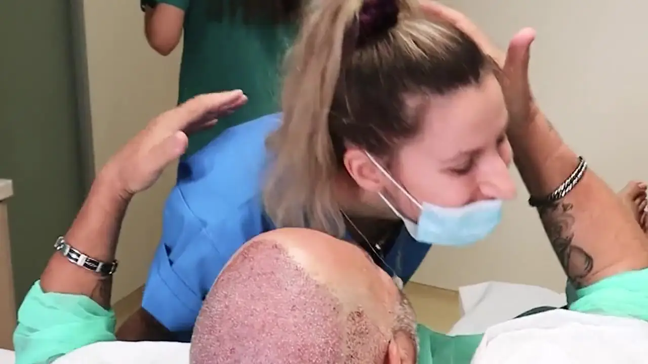 A patient receiving aftercare instructions